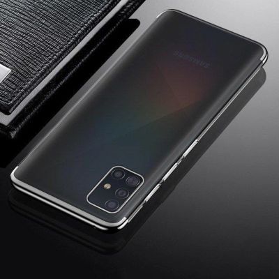 4. Clear Color case żelowy pokrowiec etui z metaliczną ramką Samsung Galaxy A72 4G czarny