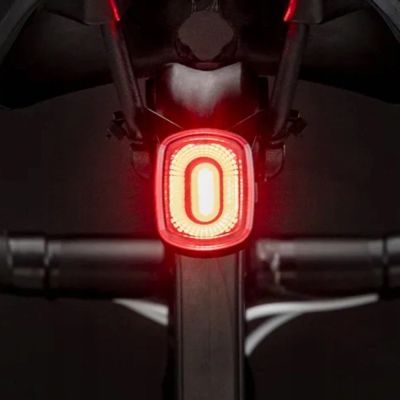 5. Lampka rowerowa tylna Rockbros Q2S LED z inteligentnym systemem stop + kabel USB-C - USB-A - czarna