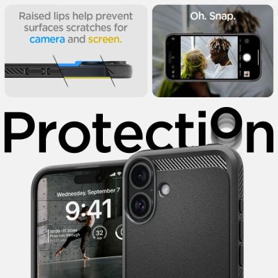 11. Etui Spigen Rugged Armor MagSafe do iPhone 16 - czarne