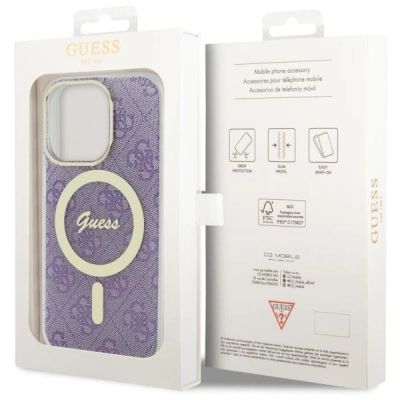 8. Etui Guess 4G MagSafe na iPhone 14 Pro - purpurowe