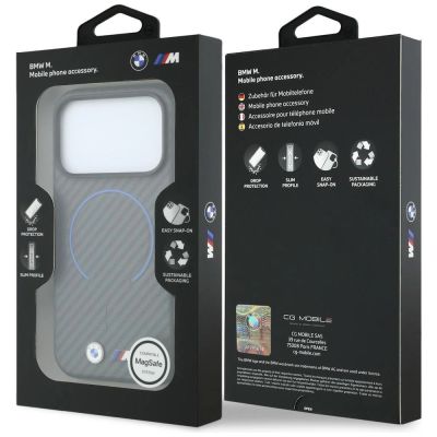 8. Etui BMW M Carbon Printed Ringl MagSafe na iPhone 18 Pro / 17 Pro - szare