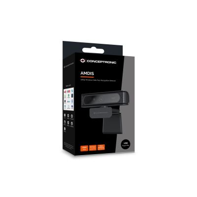 8. CONCEPTRONIC Kamera internetowa USB-A2.0 80° 1080P/30Hz FullHD + Mikrofon czarno-biały