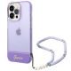 Etui Guess Translucent Pearl Strap na iPhone 14 Pro - fioletowe