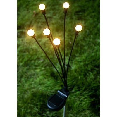 4. LAMPA SOLARNA TAŃCZĄCE NA WIETRZE KULECZKI BIAŁE 6 LED 72CM