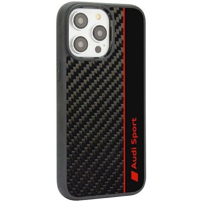 3. Etui Audi Carbon Fiber Stripe na iPhone 14 Pro - czarne