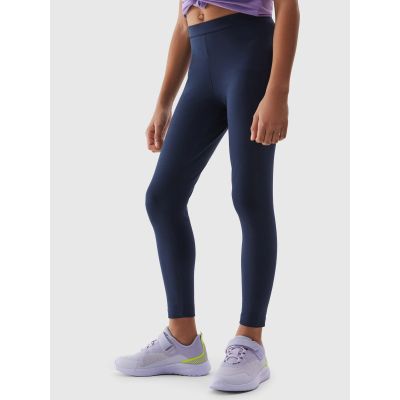 3. Legginsy bawełniane elastyczne dziewczęce 4F Junior