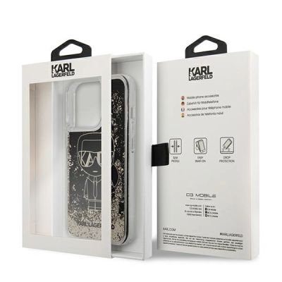 8. Etui Karl Lagerfeld Liquid Glitter Gatsby na iPhone 13 Pro / iPhone 13 - czarne