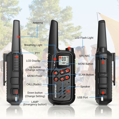 15. Krótkofalówka Baofeng BF-T25E czarna, 2 sztuki