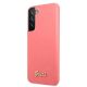 2. Etui Guess Silicone Script Metal Logo na Samsung Galaxy S22+ - fuksjowy