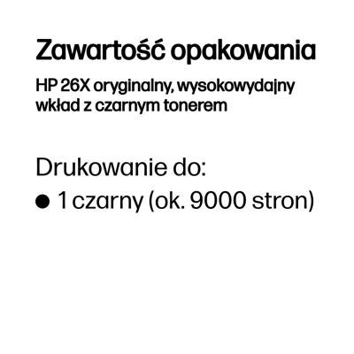 29. Toner HP czarny HP 26X, HP26X=CF226X, 9000 str.
