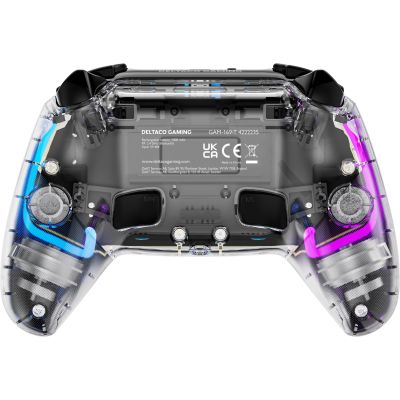 13. Deltaco Gaming GAM-169-T kontroler gier Przezroczysty Bluetooth/USB Gamepad Android, Nintendo Switch, PC, PlayStation 4, iOS