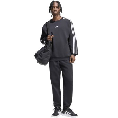 6. Spodnie męskie adidas Essentials 3-Stripes Fleece Tapered Cuffed czarne KY6526