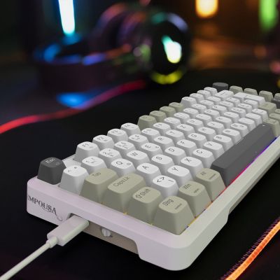 8. Inca IKG-455 klawiatura Gaming USB + RF Wireless + Bluetooth QWERTY Niemiecki Biały
