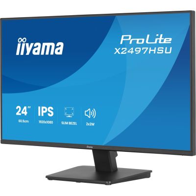 35. iiyama ProLite X2497HSU-B1 monitor komputerowy 60,5 cm (23.8") 1920 x 1080 px Full HD LED Czarny