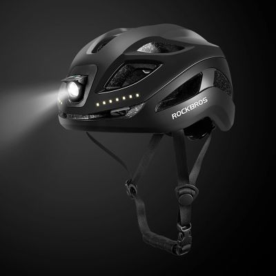 2. Kask rowerowy Rockbros ZK-077 ze zintegrowanym oświetleniem wielokierunkowym 57-61 cm - czarny