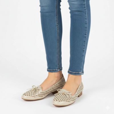 5. Półbuty damskie lordsy ażurowe złote Jezzi 222-5