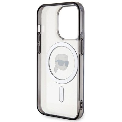 7. Etui Karl Lagerfeld IML Karl's Head MagSafe do iPhone 15 Pro Max - przezroczyste