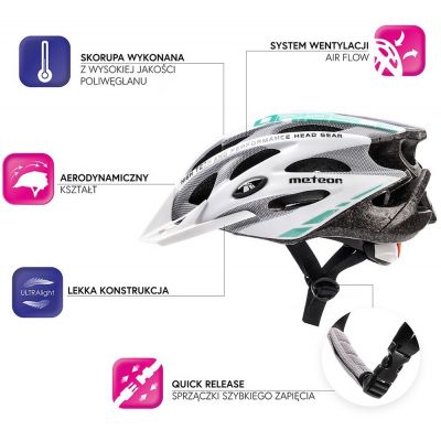 9. Kask rowerowy Meteor MV29 Drizzle XL 61-63 cm czarny/neonowy zielony