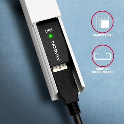5. Kabel Axagon ADR-220 USB 2.0 A-M -> A-F active extension/repeater cable 20m Czarny