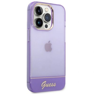 4. Etui Guess Translucent na iPhone 14 Pro Max - fioletowe