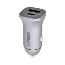 Ugreen ładowarka samochodowa USB Typ C / USB 24W Power Delivery Quick Charge szary (30780)