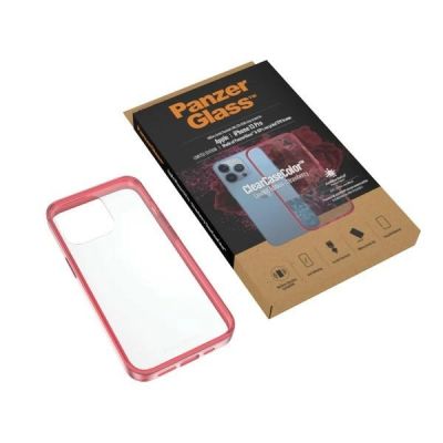 4. Etui PanzerGlass ClearCase antybakteryjne z certyfikatem Military Grade na iPhone 13 Pro - przezroczysto-różowe
