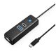 Hub USB Orico PWCUR-C3 3-portowy 1x USB-A 3.0 1x USB-C 3.0 1x RJ45 Gigabit Ethernet 0,15 m - czarny