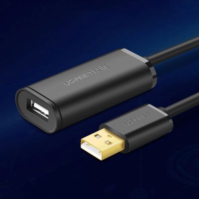 6. Ugreen kabel aktywny przedłużacz USB 2.0 480 Mbps 10 m czarny (US121 10321)