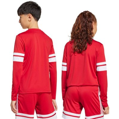 10. Koszulka dla dzieci adidas Squadra 25 Long Sleeve Jersey czerwono-biała JJ0041