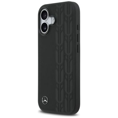 2. Etui Mercedes Leather Laurel Leaves MagSafe na iPhone 17 - czarne