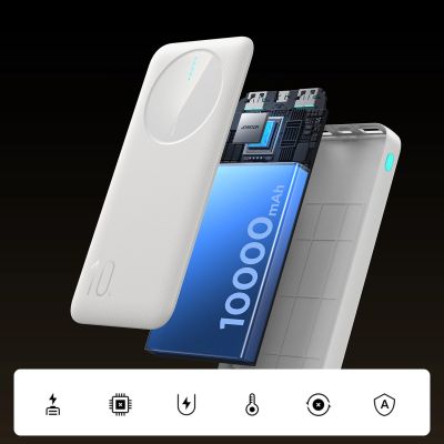 12. Powerbank Joyroom JR-PBF12 10000mAh 2.4A 2x USB-A 1x USB-C - biały
