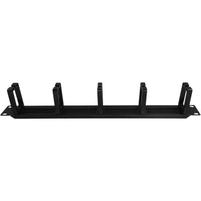 2. Alantec-Organizator kabli 1U 19" z przepustem szczotkowym, 5 plastikowych uchwytów