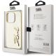 8. Etui Karl Lagerfeld Wrinkled Metal Signature na iPhone 15 Pro - złote