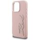 6. Etui Karl Lagerfeld FW Grained Signature Logo na iPhone 16 Pro - różowe