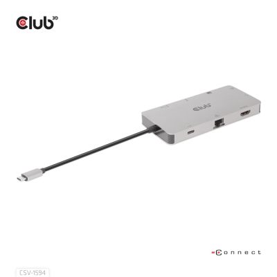 4. CLUB3D CSV-1594 stacja dokująca USB 3.2 Gen 1 (3.1 Gen 1) Type-C Czarny, Szary