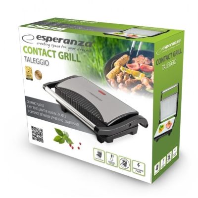 12. Grill elektryczny stołowy Esperanza Taleggio EKG006 (stołowy-zamknięty; 750W; kolor inox)