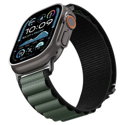 8. Pasek Pasek Spigen WBF1 na Apple Watch 44 / 45 / 46 / 49 mm - czarno-zielony
