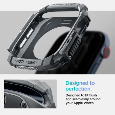 12. Etui Spigen Rugged Armor na Apple Watch 10 46 mm - szare