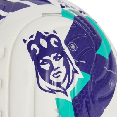 3. Piłka nożna adidas Queens League mini biało-fioletowo-zielona KE8233