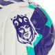 3. Piłka nożna adidas Queens League mini biało-fioletowo-zielona KE8233