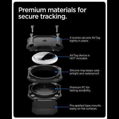 15. Etui Spigen Tough Armor na AirTag 1 / 2 - czarne