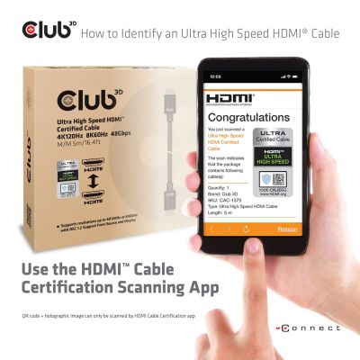 9. CLUB3D CAC-1375 kabel HDMI 5 m HDMI Typu A (Standard) Czarny