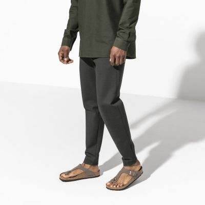 12. Japonki męskie szare Birkenstock Gizeh Birko-Flor Nubuck Stone regular szerokie (43391)