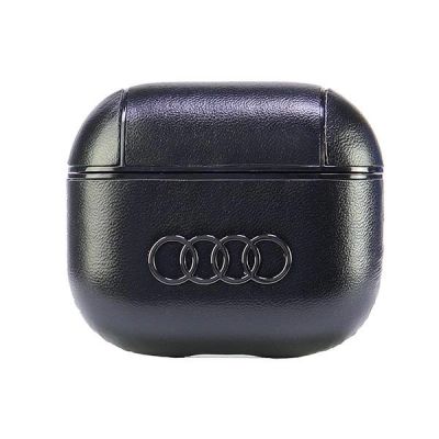 Etui Audi Leather Big Logo na AirPods 3 - czarne