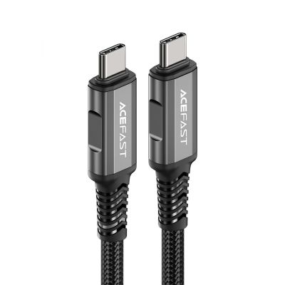 3. Kabel Acefast C1-09 USB-C / USB-C USB4 PD3.1 5A 1m - szaro-czarny