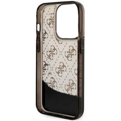 7. Etui Guess Liquid Glitter 4G Transculent na iPhone 14 Pro - czarne