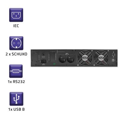 4. Qoltec Zasilacz awaryjny UPS RACK 2kVA 1600W LCD
