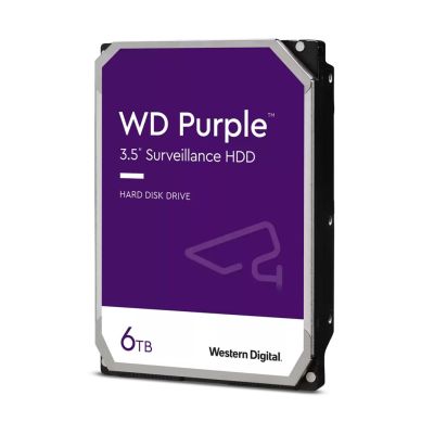 6. Dysk HDD WD Purple WD64PURZ (6 TB ; 3.5"; 256 MB; 5400 obr/min)