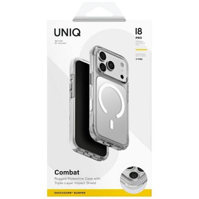 6. Etui UNIQ Combat Magclick Charging na iPhone 18 Pro / 17 Pro - białe