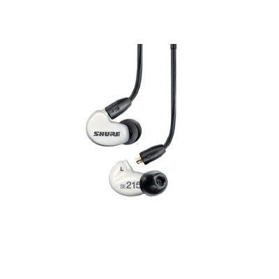 2. Shure SE215DYWH+UNI-EFS - Słuchawki douszne AONIC215 z pojedynczym przetwornikiem i kablem 3.5mm (białe)